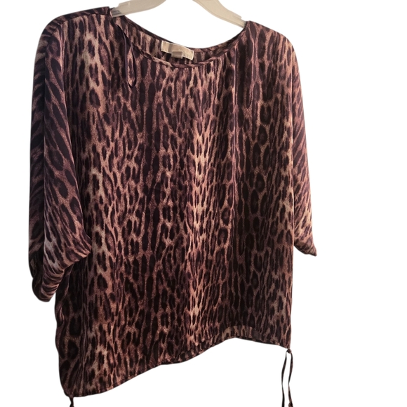 Michael Kors Vintage Grung Animal Print 3/4 Sleeve Blouse - Size XL - Picture 2 of 13